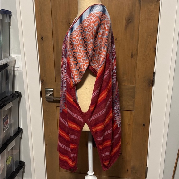 Eddie Bauer Knit Drape Phoenix Vest Womens XL Aztec Tribal Indian Fall colors - Picture 7 of 11